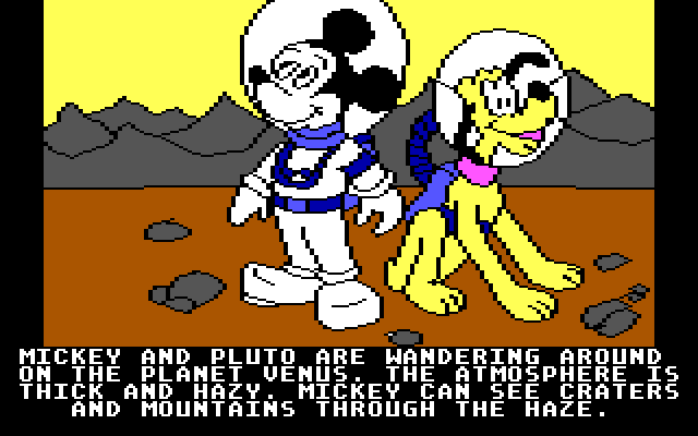 Mickey's Space Adventure IBM PC/Compatibles Screenshot: Landed on Venus...