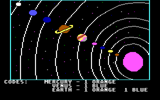 Mickey's Space Adventure IBM PC/Compatibles Screenshot: A map of the solar system...