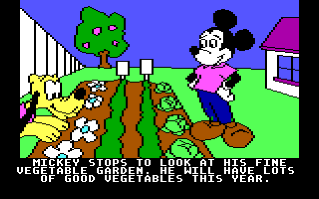 Mickey's Space Adventure IBM PC/Compatibles Screenshot: Looks like a fine vegetable garden.