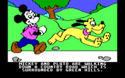 Mickey's Space Adventure for IBM PC/Compatibles - The game starts with Mickey and Pluto taking a walk...