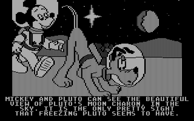 Mickey's Space Adventure IBM PC/Compatibles Screenshot: Arrived on Pluto...