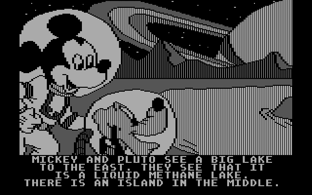 Mickey's Space Adventure IBM PC/Compatibles Screenshot: Nice view of Saturn from here!