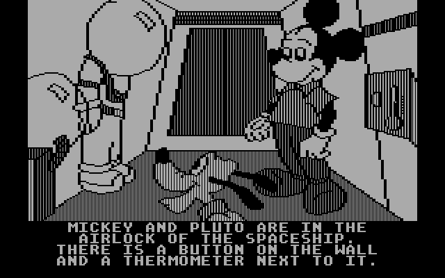 Mickey's Space Adventure IBM PC/Compatibles Screenshot: The spacehip airlock.