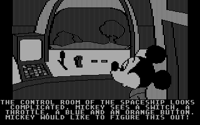 Mickey's Space Adventure IBM PC/Compatibles Screenshot: The spaceship control room...