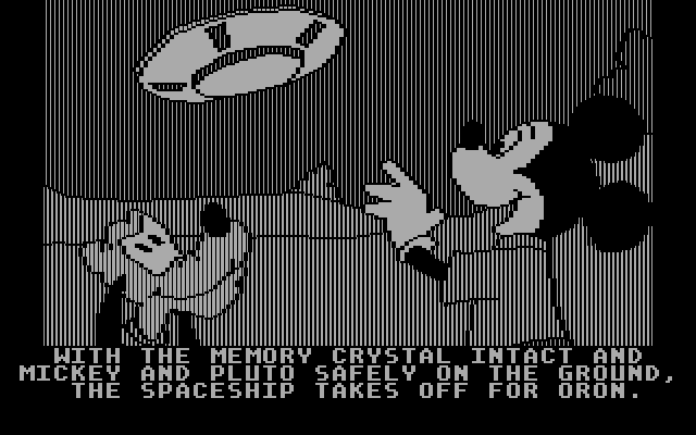 Mickey's Space Adventure IBM PC/Compatibles Screenshot: The spaceship takes off...