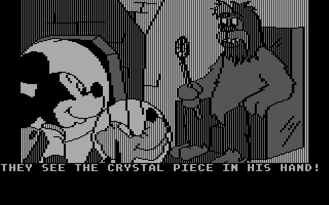 Mickey's Space Adventure IBM PC/Compatibles Screenshot: This alien has a crystal!