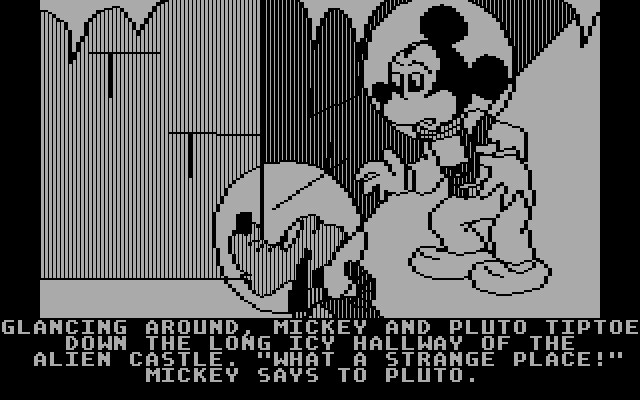 Mickey's Space Adventure IBM PC/Compatibles Screenshot: Exploring the ice castle...