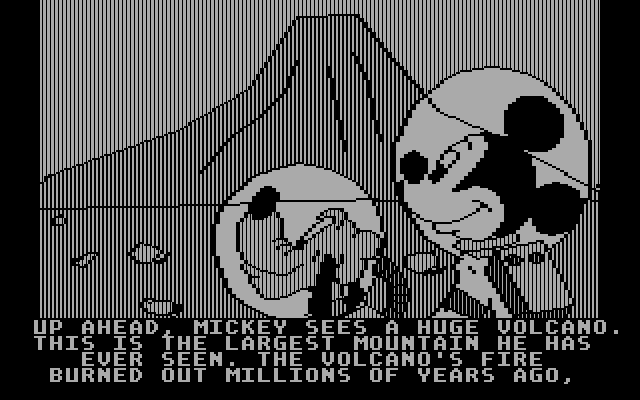 Mickey's Space Adventure IBM PC/Compatibles Screenshot: A large volcano on Mars...