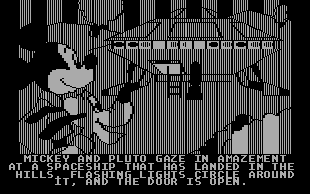 Mickey's Space Adventure IBM PC/Compatibles Screenshot: It's a spacehip!