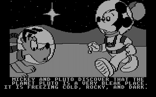 Mickey's Space Adventure IBM PC/Compatibles Screenshot: Time to leave Pluto...