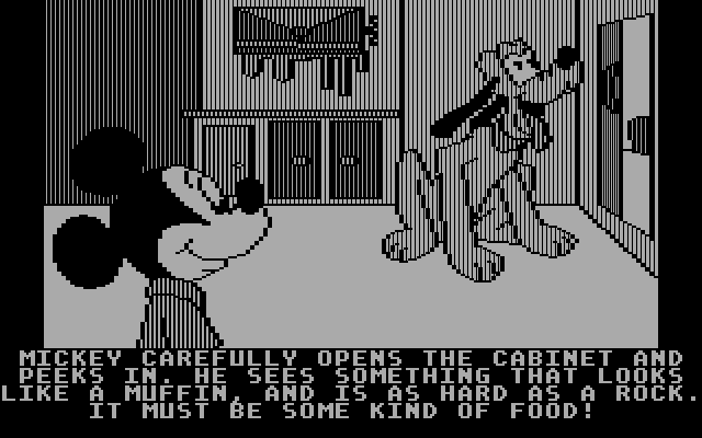 Mickey's Space Adventure IBM PC/Compatibles Screenshot: Looks like I have some food...