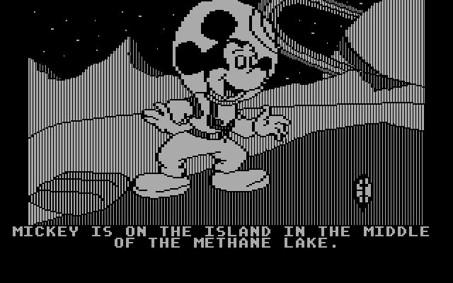 Mickey's Space Adventure IBM PC/Compatibles Screenshot: Located the crystal on an island...