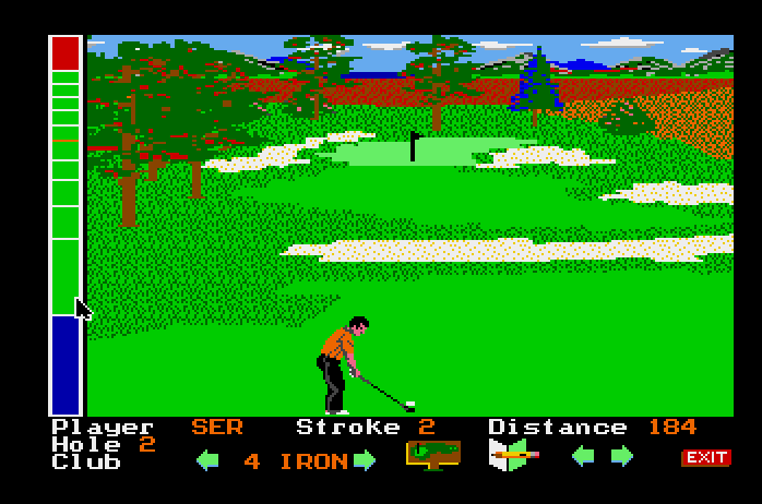 Mean 18 Apple IIgs Screenshot: Near the green...