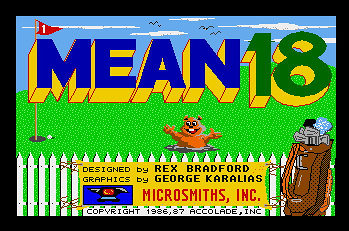 Mean 18 Apple IIgs Screenshot: Title screen.