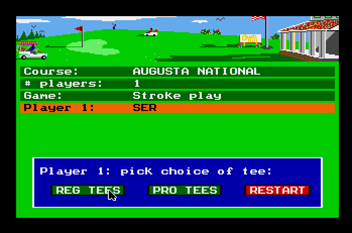 Mean 18 Apple IIgs Screenshot: Setting up a new game.