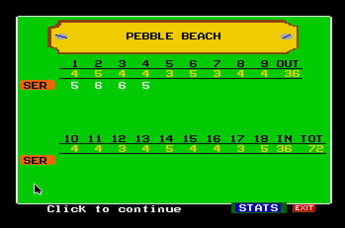 Mean 18 Apple IIgs Screenshot: The scorecard.