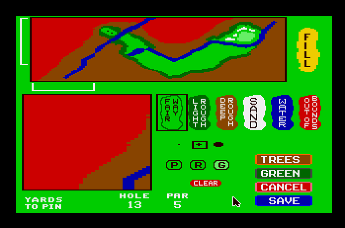 Mean 18 Apple IIgs Screenshot: Editing a hole.