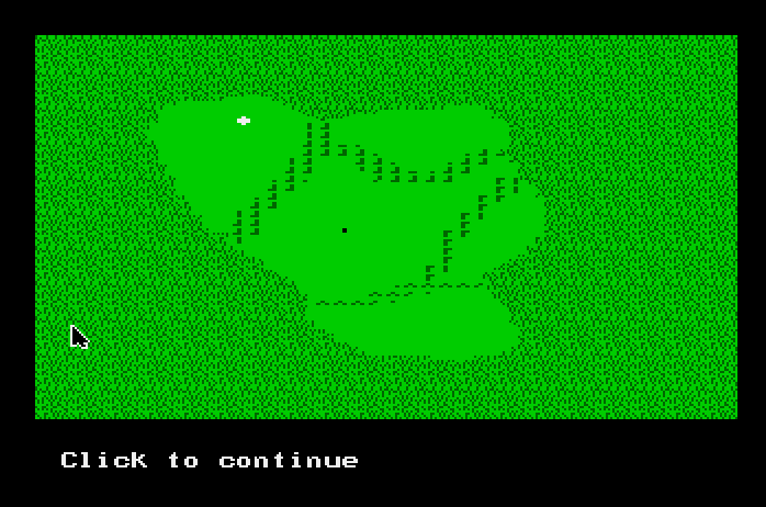 Mean 18 Apple IIgs Screenshot: Overhead view of the green.