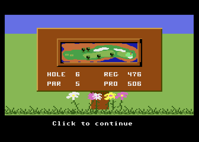 Mean 18 Atari 7800 Screenshot: Don't slice into the water!