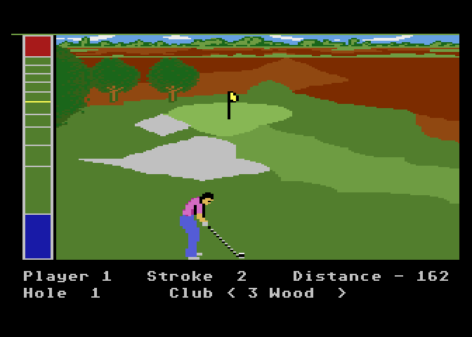 Mean 18 Atari 7800 Screenshot: Near the first green.