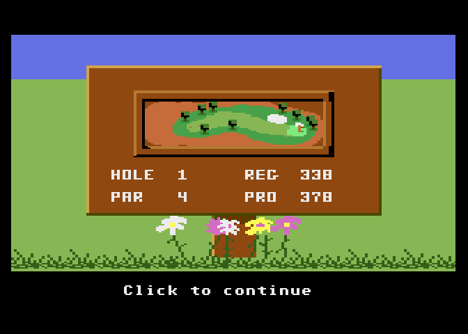 Mean 18 Atari 7800 Screenshot: Ready to start the first hole!