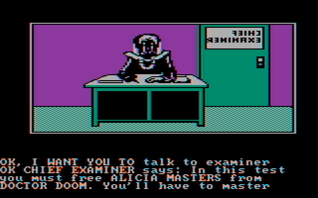 Questprobe featuring Human Torch and the Thing IBM PC/Compatibles Screenshot: The game begins here...