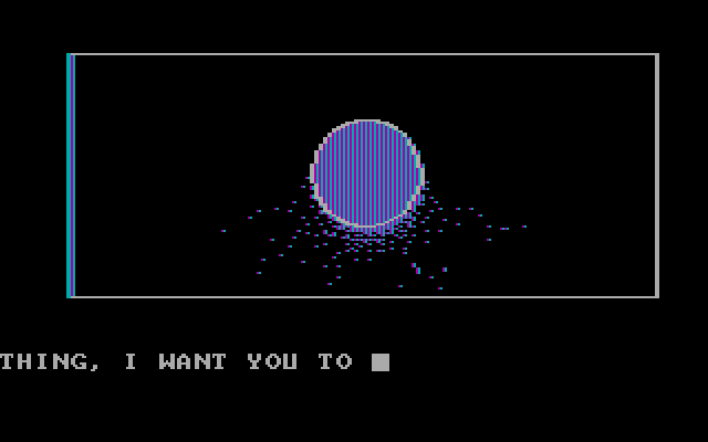 Questprobe featuring Human Torch and the Thing IBM PC/Compatibles Screenshot: The Thing is now inside a cannon, so what's next?