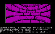 Questprobe featuring Human Torch and the Thing for IBM PC/Compatibles - Falling down a shaft...