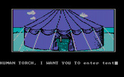 Questprobe featuring Human Torch and the Thing for IBM PC/Compatibles - A circus tent! What's in here?