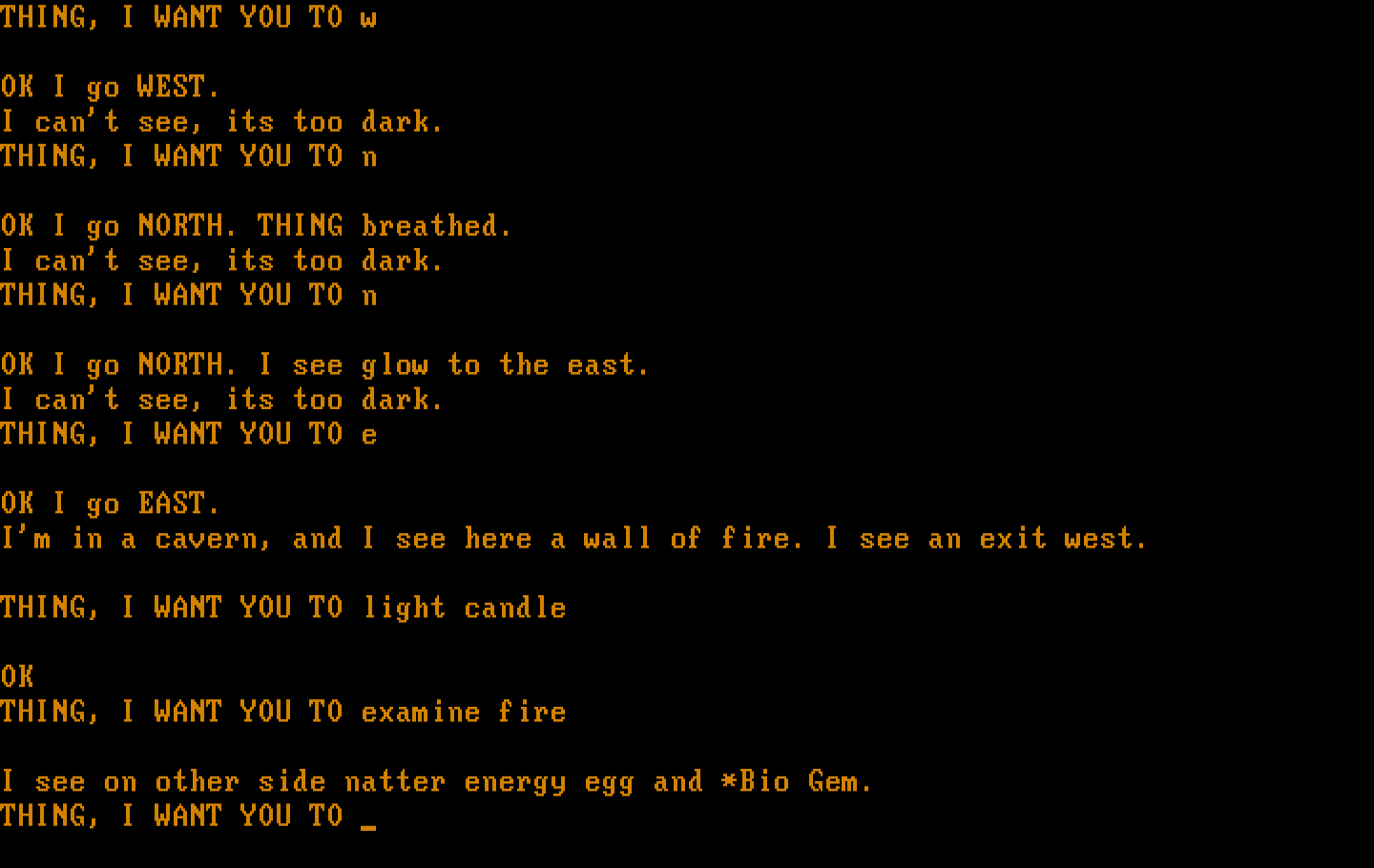 Questprobe featuring Human Torch and the Thing IBM PC/Compatibles Screenshot: There is a bio gem behind this wall of fire...but it might not be useful for this game!