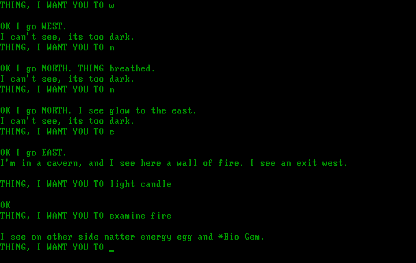 Questprobe featuring Human Torch and the Thing IBM PC/Compatibles Screenshot: There is a bio gem behind this wall of fire...but it might not be useful for this game!
