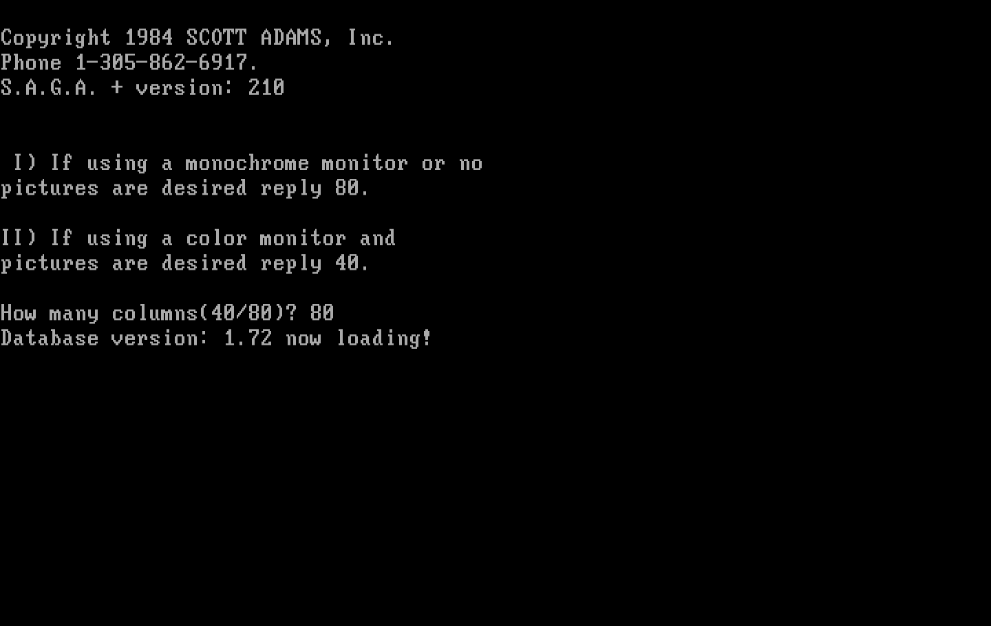 Questprobe featuring Human Torch and the Thing IBM PC/Compatibles Screenshot: Program start; do you want pictures?