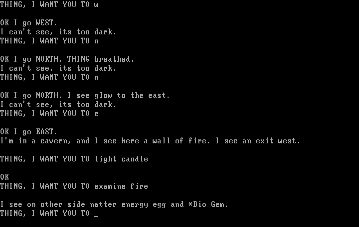 Questprobe featuring Human Torch and the Thing IBM PC/Compatibles Screenshot: There is a bio gem behind this wall of fire...but it might not be useful for this game!