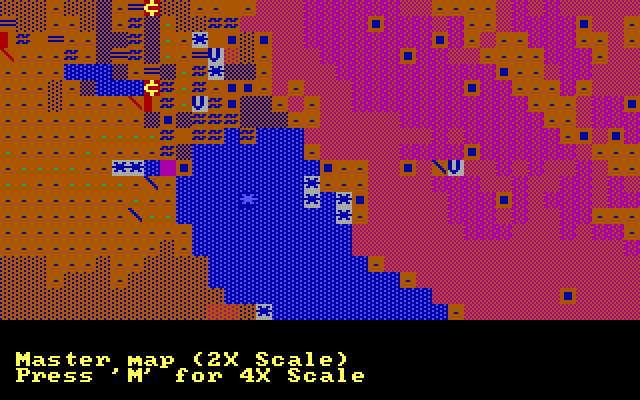 Gulf Strike IBM PC/Compatibles Screenshot: Zoomed out map view.
