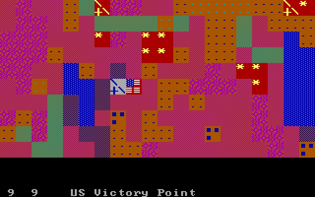 Gulf Strike IBM PC/Compatibles Screenshot: The map after the first turn.