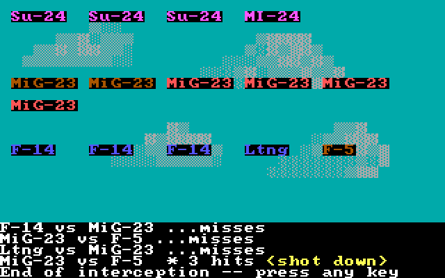 Gulf Strike IBM PC/Compatibles Screenshot: Air combat.