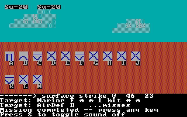 Gulf Strike IBM PC/Compatibles Screenshot: Combat phase begins.