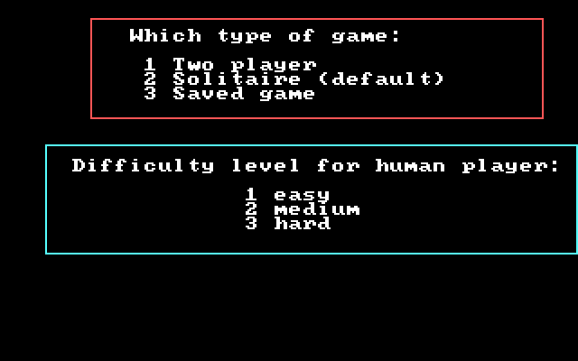 Gulf Strike IBM PC/Compatibles Screenshot: Setting up the players.
