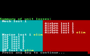 Gulf Strike for IBM PC/Compatibles - Summary of unit losses.