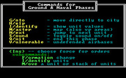 Gulf Strike for IBM PC/Compatibles - Summary of commands.