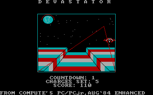 Devastator IBM PC/Compatibles Screenshot: Missed again!
