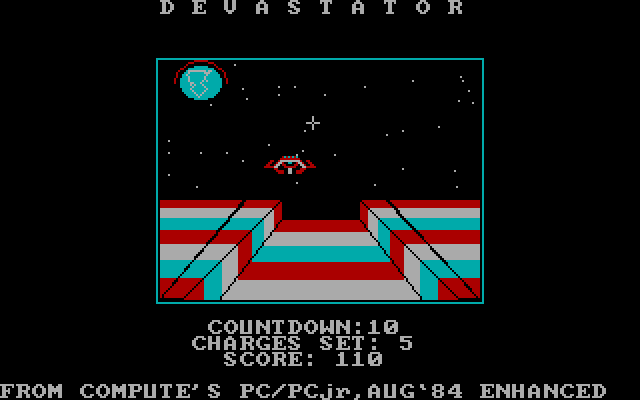 Devastator IBM PC/Compatibles Screenshot: Attempting to shoot the target...
