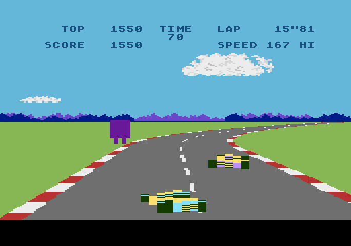 Pole Position Atari 5200 Screenshot: Don't crash into other cars...