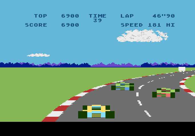 Pole Position Atari 5200 Screenshot: This could be tricky...