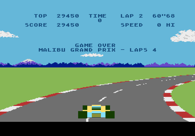 Pole Position Atari 5200 Screenshot: Game over.
