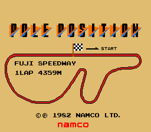 Pole Position Arcade Screenshot: Title screen (Japanese version).