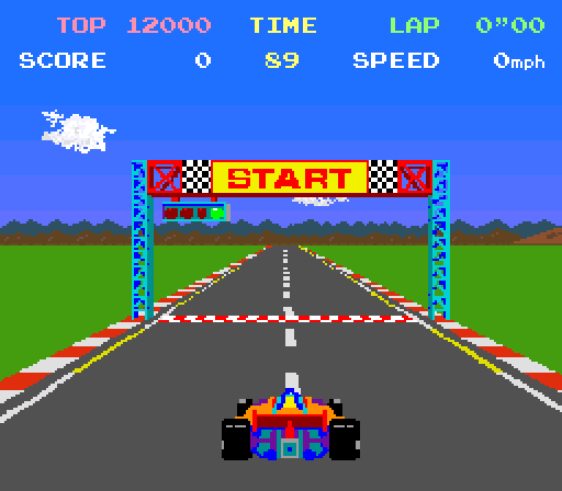 Pole Position Arcade Screenshot: Game start.