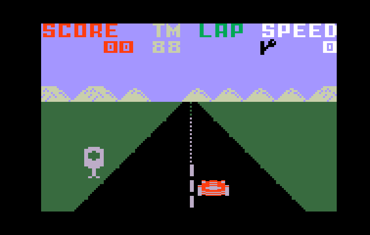 Pole Position Intellivision Screenshot: Race start.