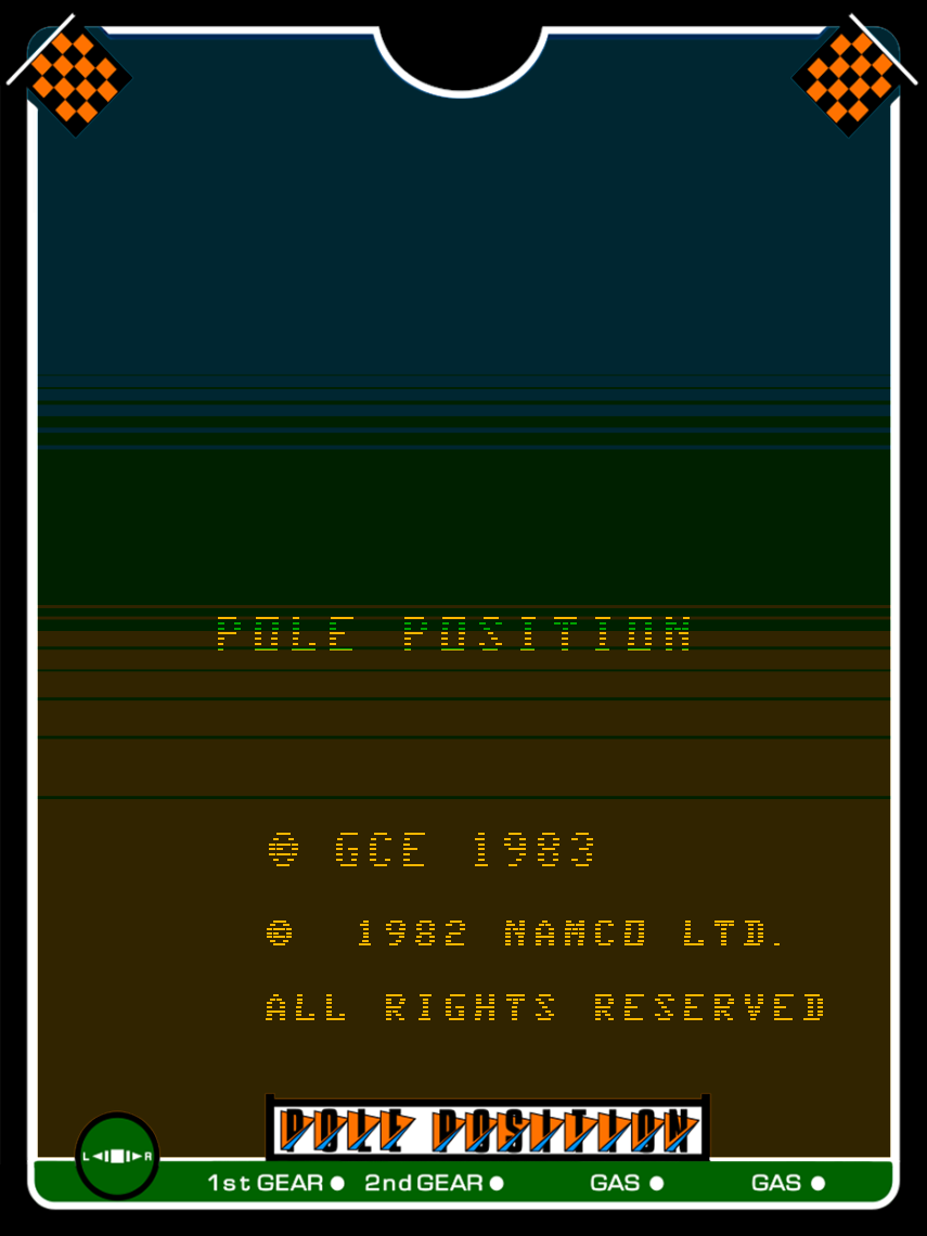 Pole Position Vectrex Screenshot: Title screen.