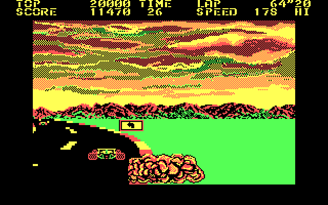 Pole Position IBM PC/Compatibles Screenshot: Oops, I crashed...